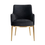 Breeze Velvet Dining Chair with Brushed Gold Legs by Richmond Interiors - Maison Rêves UK