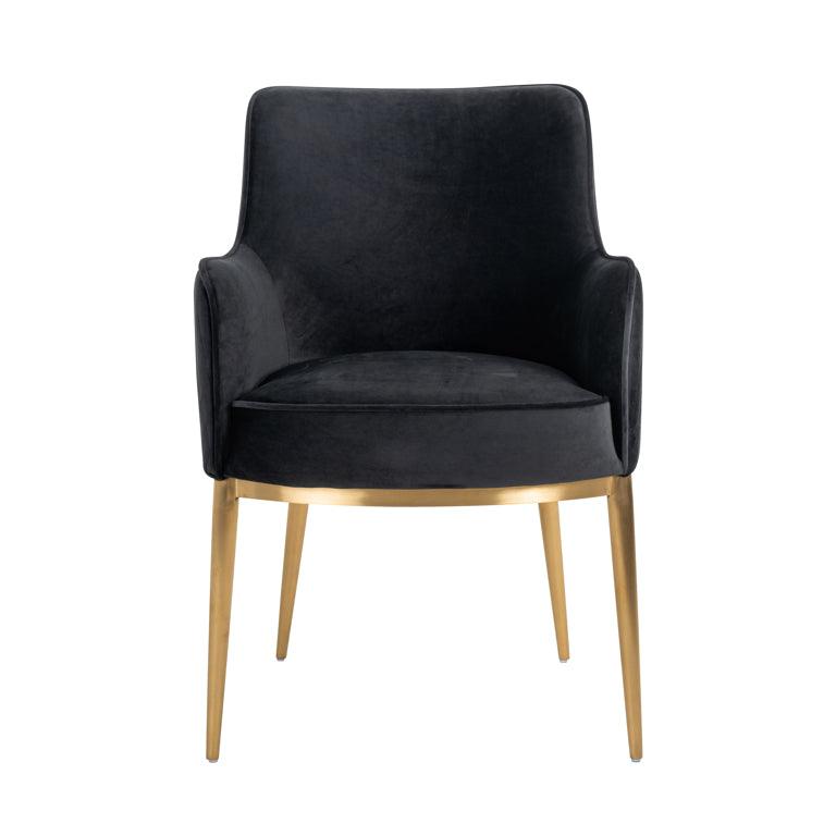 Breeze Velvet Dining Chair with Brushed Gold Legs by Richmond Interiors - Maison Rêves UK