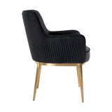 Breeze Velvet Dining Chair with Brushed Gold Legs by Richmond Interiors - Maison Rêves UK