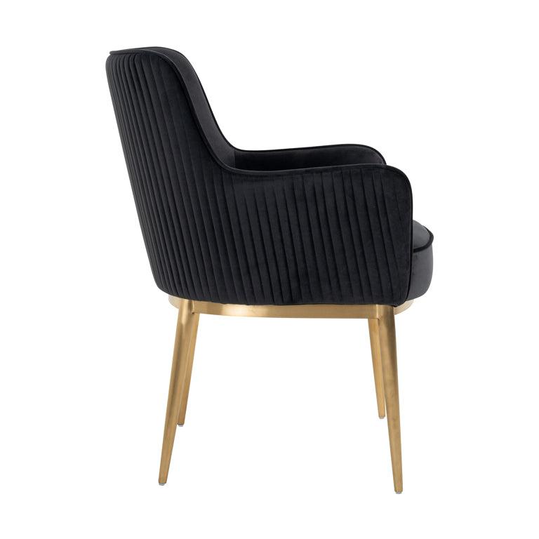 Breeze Velvet Dining Chair with Brushed Gold Legs by Richmond Interiors - Maison Rêves UK