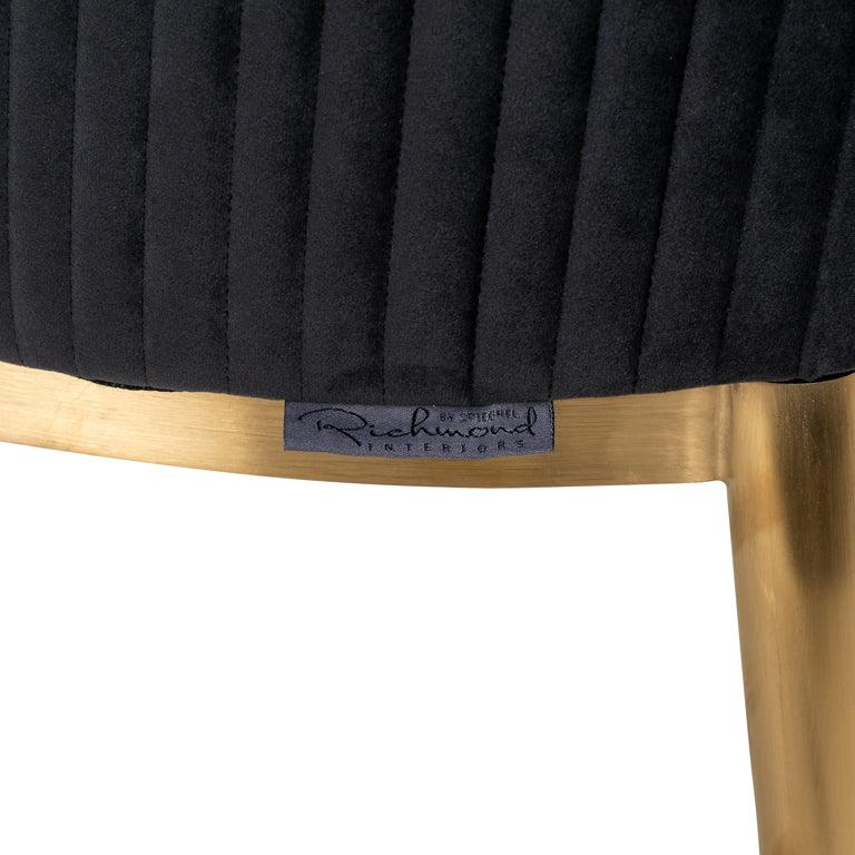 Breeze Velvet Dining Chair with Brushed Gold Legs by Richmond Interiors - Maison Rêves UK