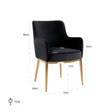Breeze Velvet Dining Chair with Brushed Gold Legs by Richmond Interiors - Maison Rêves UK