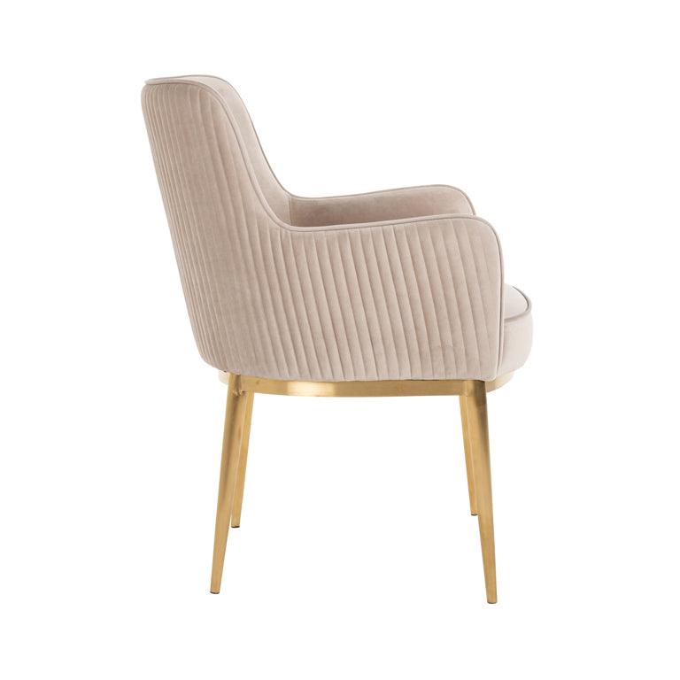 Breeze Velvet Dining Chair with Brushed Gold Legs by Richmond Interiors - Maison Rêves UK