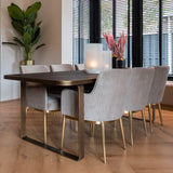 Breeze Velvet Dining Chair with Brushed Gold Legs by Richmond Interiors - Maison Rêves UK