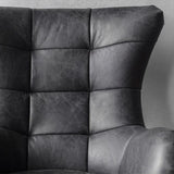 Brookstone Leather Swivel Chair with Iron Base - Maison Rêves UK