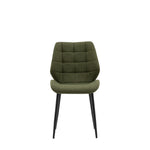 Cadenza Dining Chair Bottle Green Fabric with Iron Legs (2pk) - Maison Rêves UK