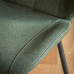 Cadenza Dining Chair Bottle Green Fabric with Iron Legs (2pk) - Maison Rêves UK
