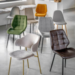 Cadenza Dining Chair Bottle Green Fabric with Iron Legs (2pk) - Maison Rêves UK