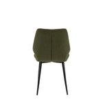 Cadenza Dining Chair Bottle Green Fabric with Iron Legs (2pk) - Maison Rêves UK