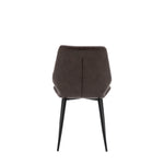 Cadenza Dining Chair Brown Leather with Iron Legs (2pk) - Maison Rêves UK