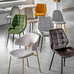 Cadenza Dining Chair Brown Leather with Iron Legs (2pk) - Maison Rêves UK