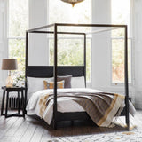 Calvera Boutique 4 Poster 6' SuperKing Bed - Black - Maison Rêves UK