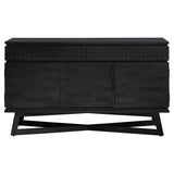 Calvera Boutique Wooden 3 Door / 2 Drawer Sideboard in Black - Maison Rêves UK