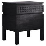 Calvera Boutique Wooden Bedside 2 Drawer Chest in Black - Maison Rêves UK