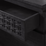 Calvera Boutique Wooden Bedside 2 Drawer Chest in Black - Maison Rêves UK