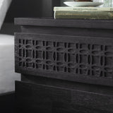 Calvera Boutique Wooden Bedside 2 Drawer Chest in Black - Maison Rêves UK