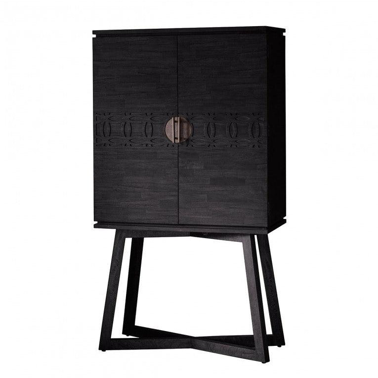 Calvera Boutique Wooden Cocktail Cabinet in Black - Maison Rêves UK