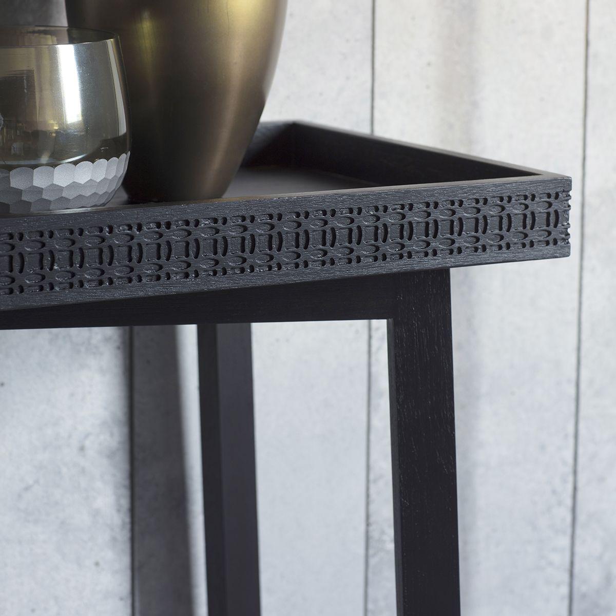 Calvera Boutique Wooden Console Table in Black - Maison Rêves UK