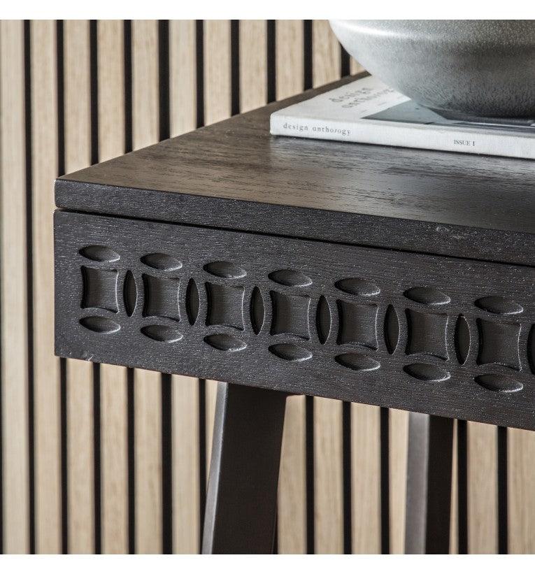 Calvera Boutique Wooden Desk in Black - Maison Rêves UK
