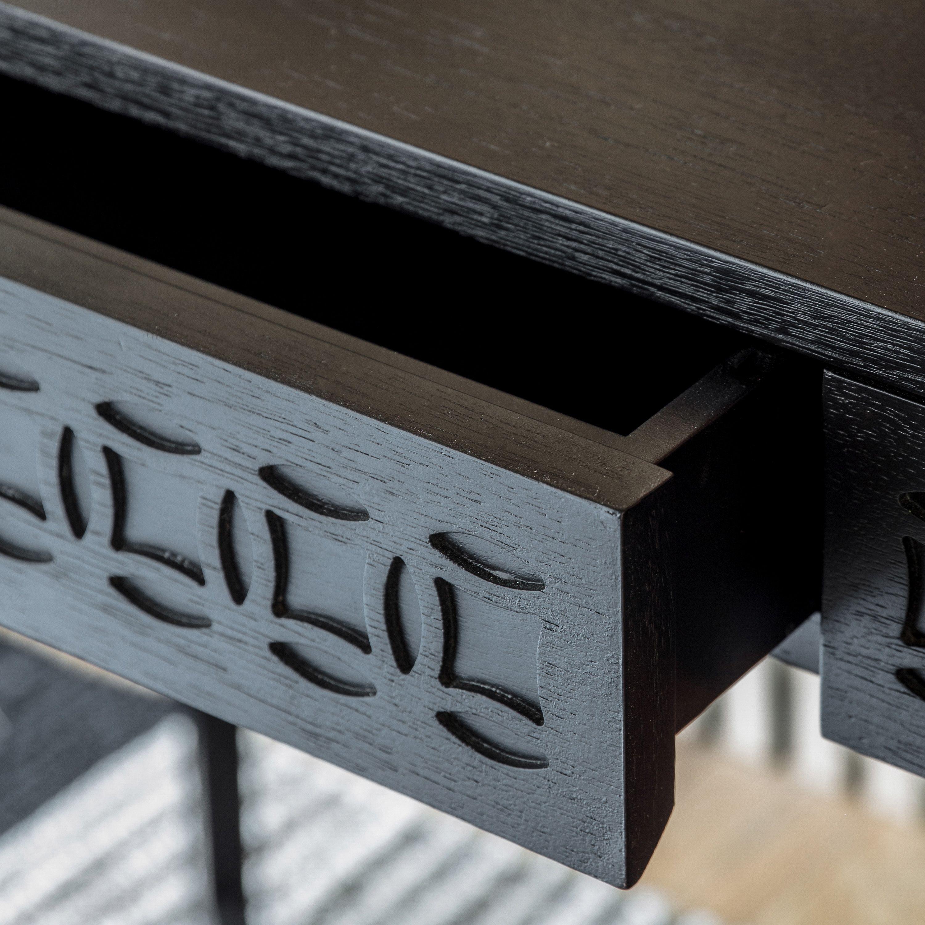 Calvera Boutique Wooden Desk in Black - Maison Rêves UK