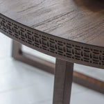 Calvera Retreat Round Wooden Dining Table in Brown - Maison Rêves UK