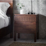 Calvera Retreat Wooden Bedside 2 Drawer Chest in Brown - Maison Rêves UK