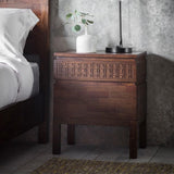 Calvera Retreat Wooden Bedside 2 Drawer Chest in Brown - Maison Rêves UK