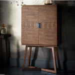 Calvera Retreat Wooden Cocktail Cabinet in Brown - Maison Rêves UK