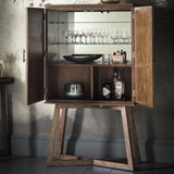 Calvera Retreat Wooden Cocktail Cabinet in Brown - Maison Rêves UK