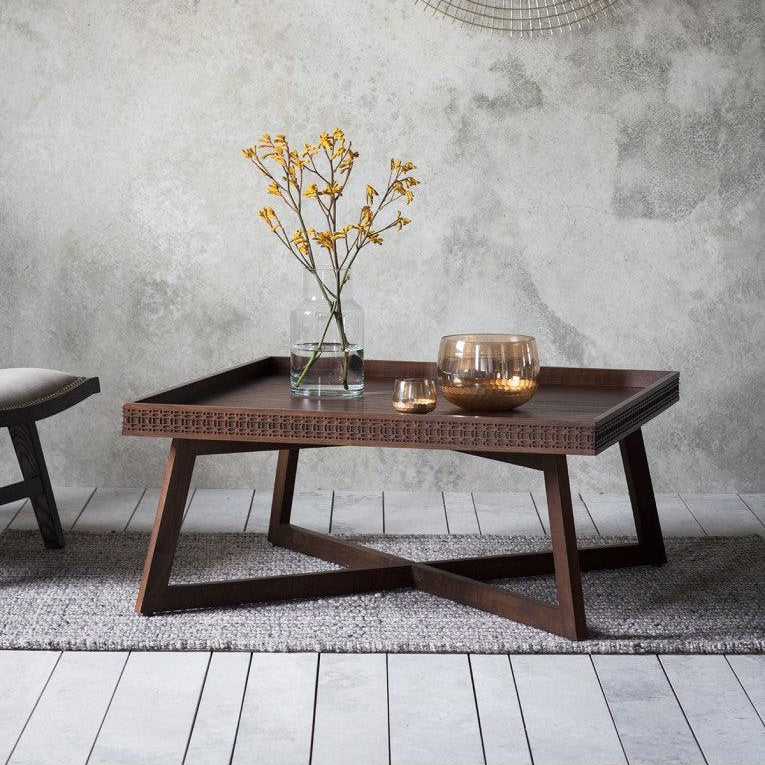 Calvera Retreat Wooden Coffee Table in Brown - Maison Rêves UK