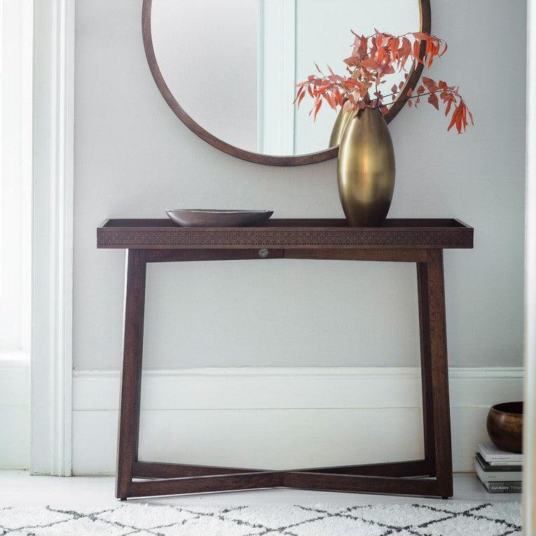 Calvera Retreat Wooden Console Table in Brown - Maison Rêves UK