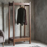 Calvera Retreat Wooden Open Wardrobe in Brown - Maison Rêves UK