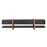 Cambon Dark Coffee 3 Drawer Media Unit with Gold Frame by Richmond Interiors - Maison Rêves UK