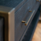Cambon Dark Coffee 3 Drawer Media Unit with Gold Frame by Richmond Interiors - Maison Rêves UK