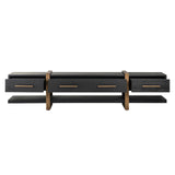 Cambon Dark Coffee 3 Drawer Media Unit with Gold Frame by Richmond Interiors - Maison Rêves UK