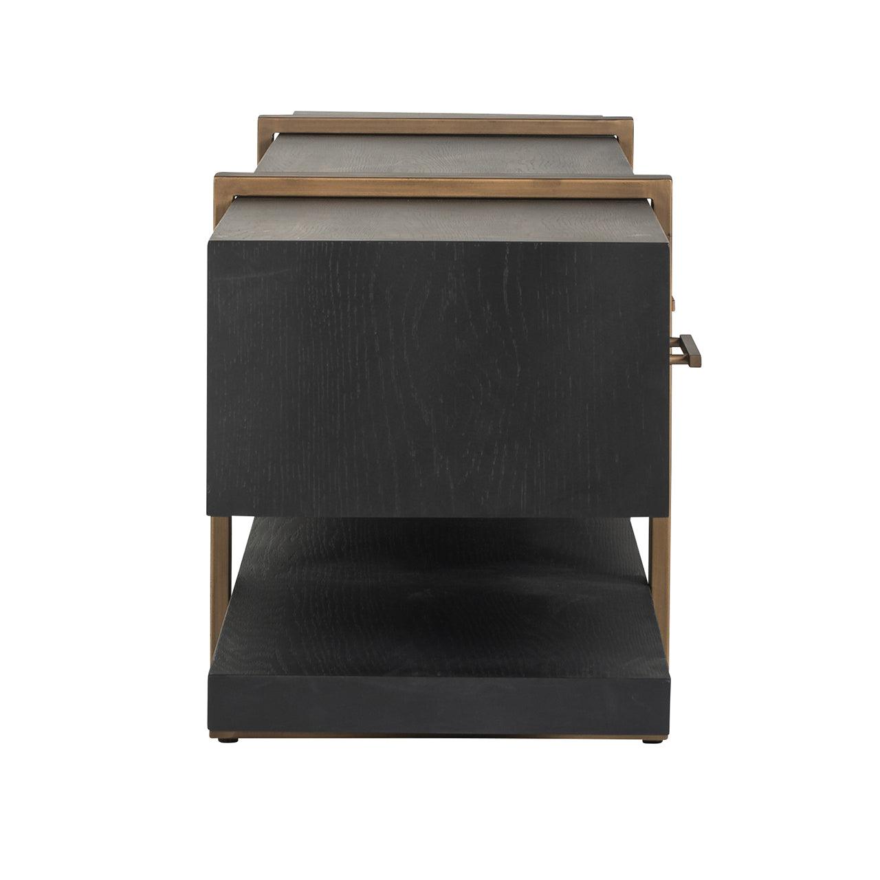 Cambon Dark Coffee 3 Drawer Media Unit with Gold Frame by Richmond Interiors - Maison Rêves UK