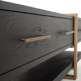 Cambon Dark Coffee 3 Drawer Media Unit with Gold Frame by Richmond Interiors - Maison Rêves UK