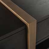 Cambon Dark Coffee 3 Drawer Media Unit with Gold Frame by Richmond Interiors - Maison Rêves UK