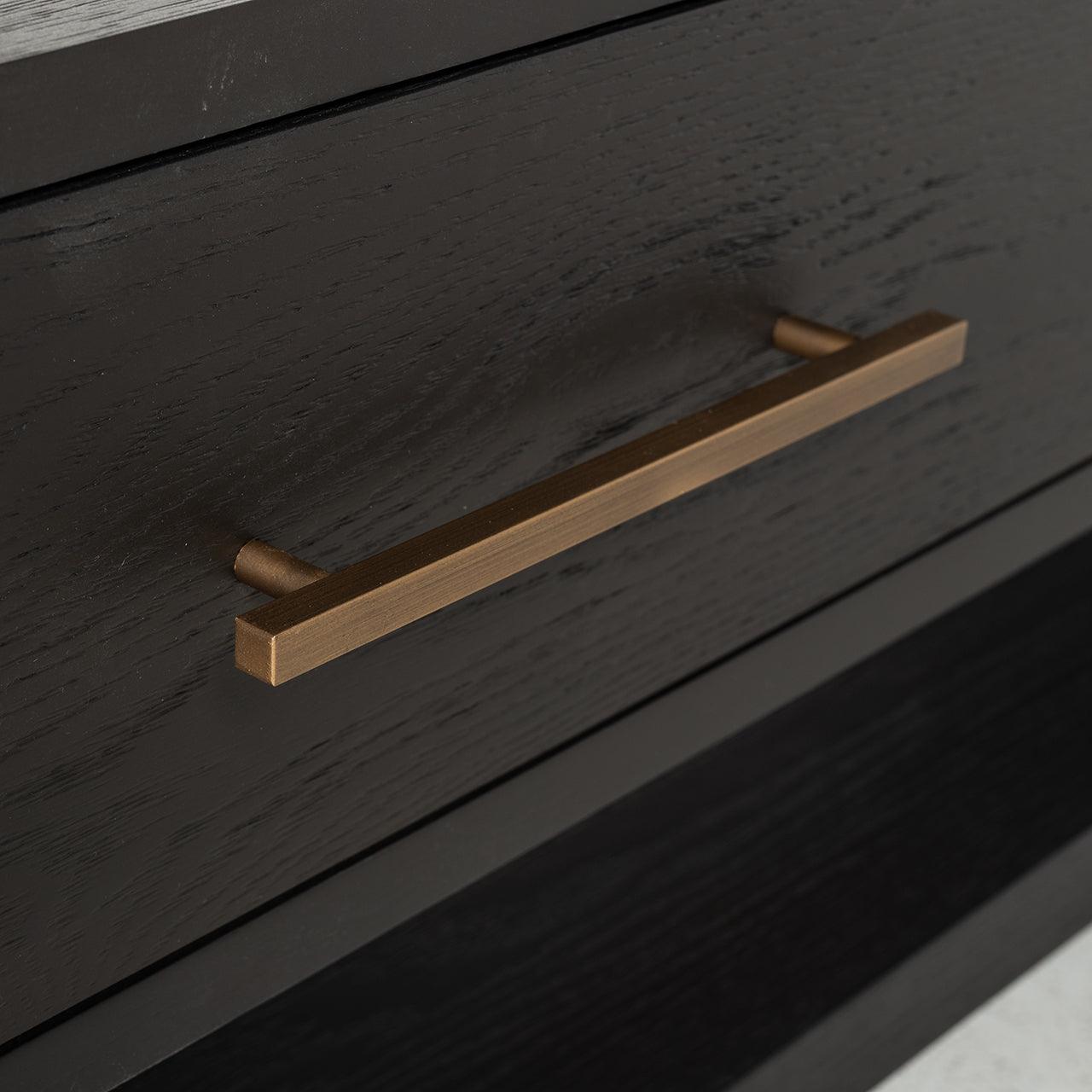 Cambon Dark Coffee 3 Drawer Media Unit with Gold Frame by Richmond Interiors - Maison Rêves UK