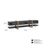 Cambon Dark Coffee 3 Drawer Media Unit with Gold Frame by Richmond Interiors - Maison Rêves UK