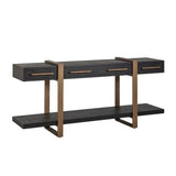 Cambon Dark Coffee 3 Drawer Sideboard with Gold Frame by Richmond Interiors - Maison Rêves UK