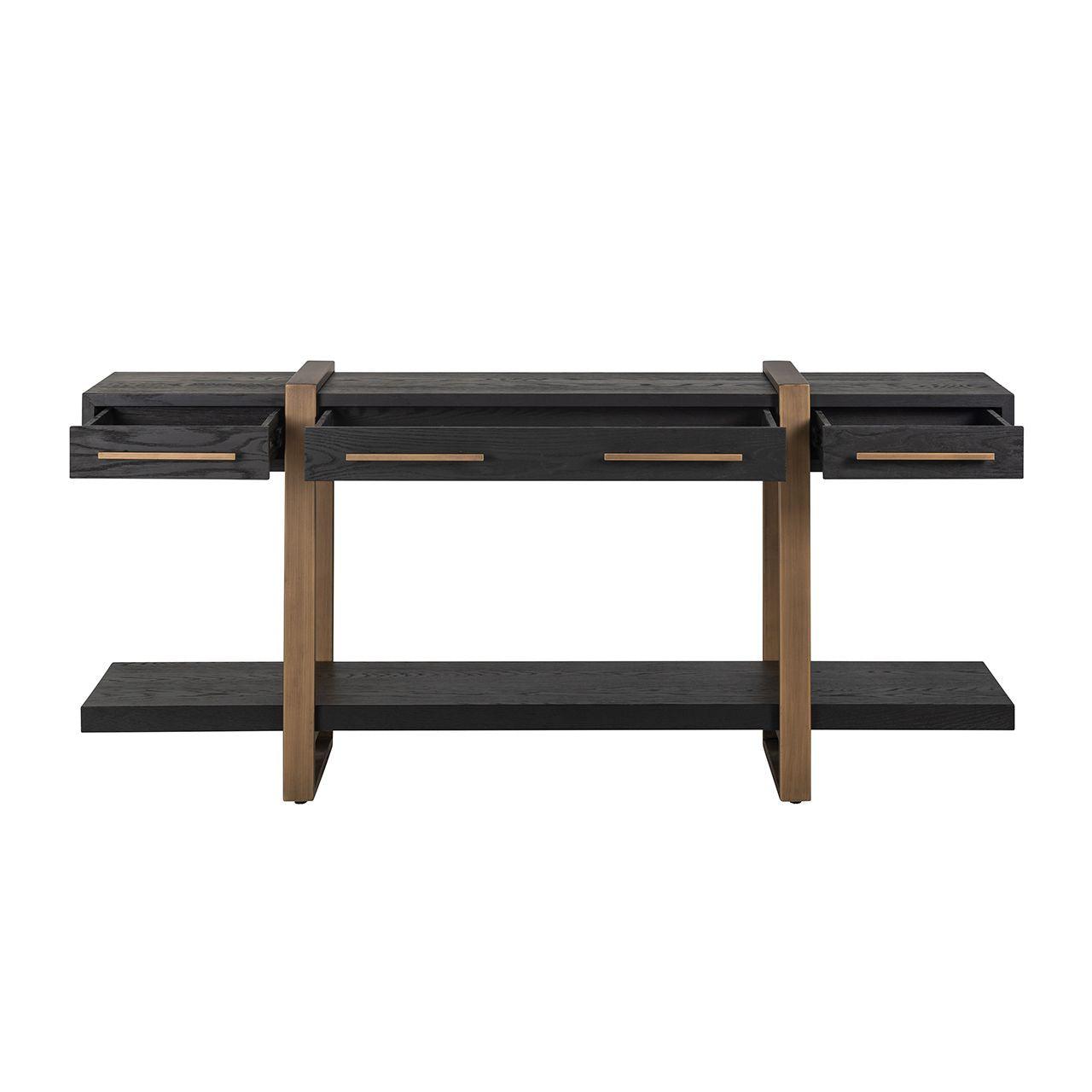 Cambon Dark Coffee 3 Drawer Sideboard with Gold Frame by Richmond Interiors - Maison Rêves UK