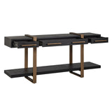 Cambon Dark Coffee 3 Drawer Sideboard with Gold Frame by Richmond Interiors - Maison Rêves UK