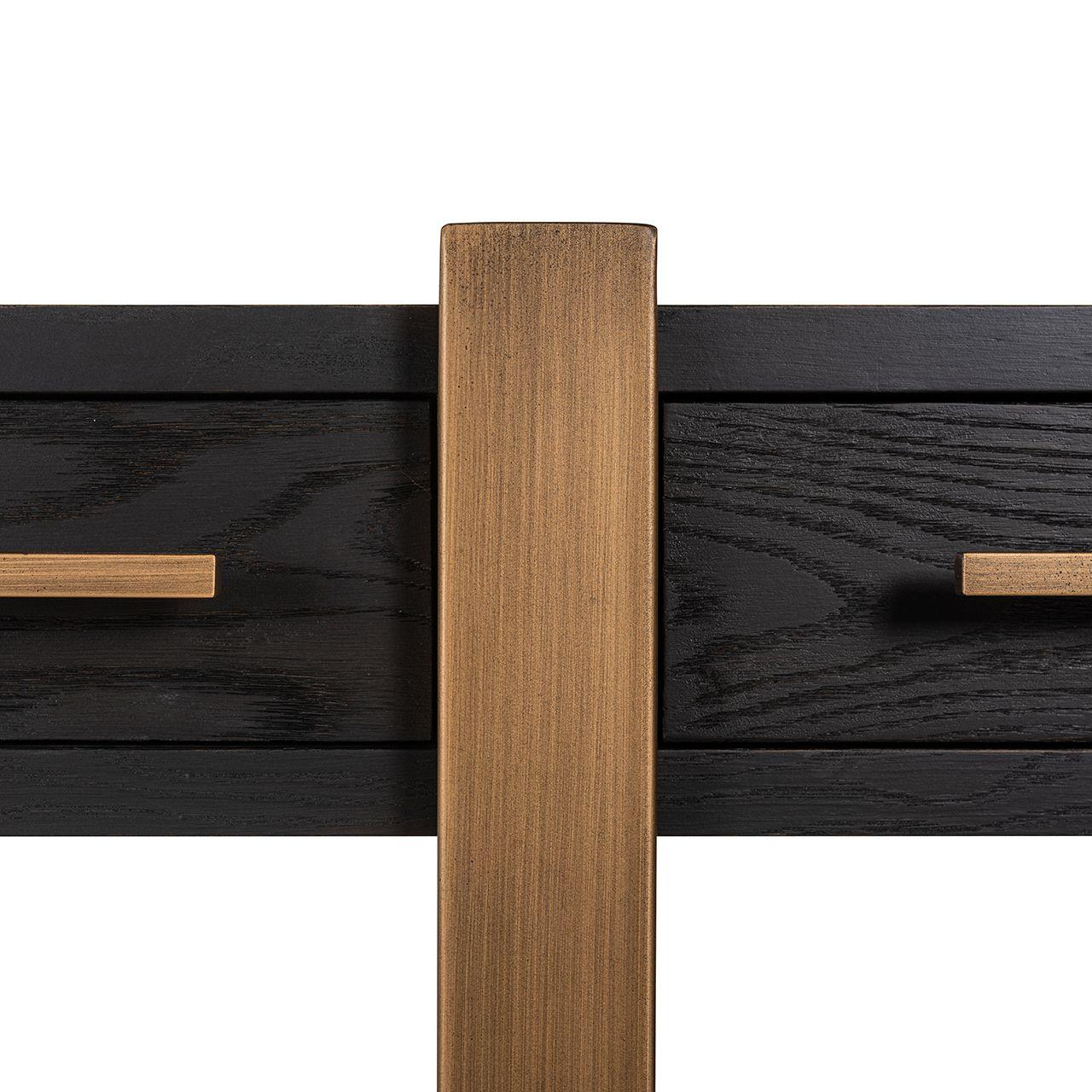 Cambon Dark Coffee 3 Drawer Sideboard with Gold Frame by Richmond Interiors - Maison Rêves UK