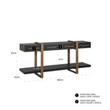 Cambon Dark Coffee 3 Drawer Sideboard with Gold Frame by Richmond Interiors - Maison Rêves UK