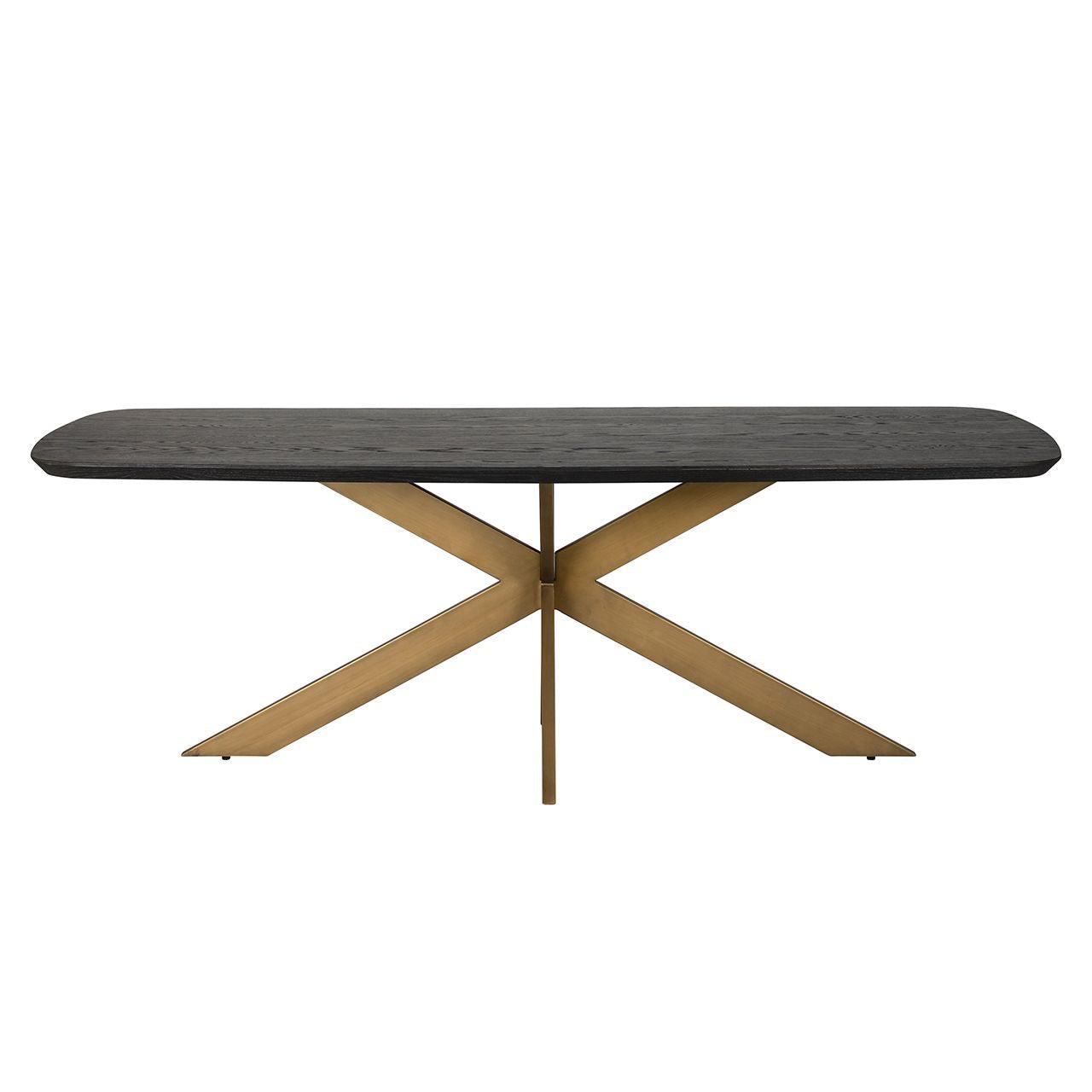 Cambon Dark Coffee Oak Danish Oval Dining Table with Brushed Base by Richmond Interiors - Maison Rêves UK