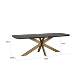 Cambon Dark Coffee Oak Danish Oval Dining Table with Brushed Base by Richmond Interiors - Maison Rêves UK