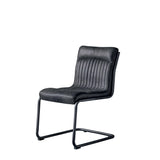 Capriccio Leather Dining Chair Antique Ebony with Black Legs - Maison Rêves UK