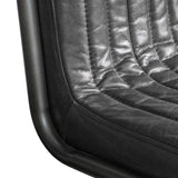 Capriccio Leather Dining Chair Antique Ebony with Black Legs - Maison Rêves UK