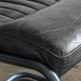Capriccio Leather Dining Chair Antique Ebony with Black Legs - Maison Rêves UK